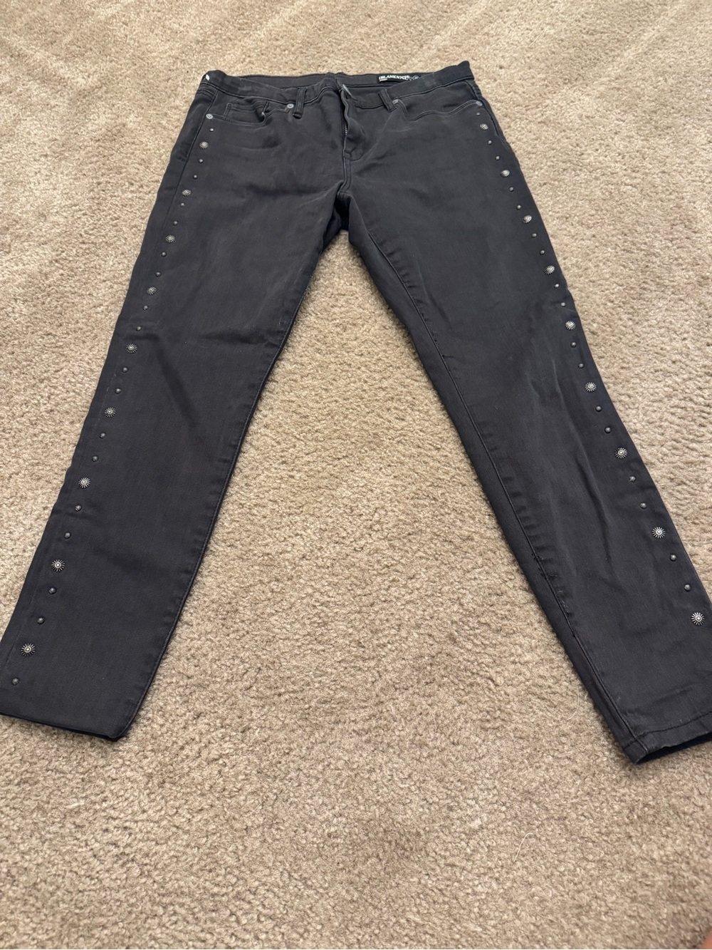 Blank NYC Black Skinny Jeans with Side Studs - size 29